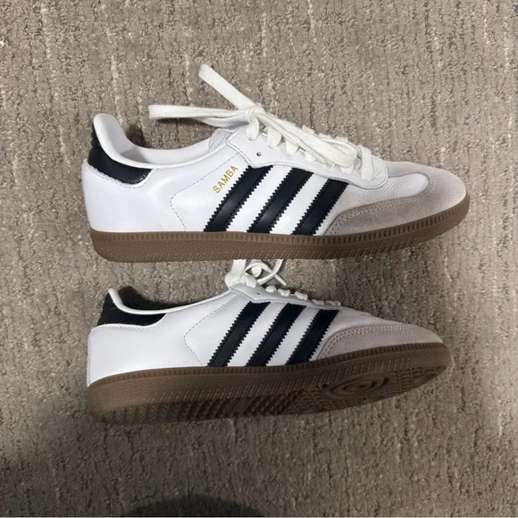 Adidas Original Samba in White, Black, & Clear Granite - Picture 2 of 6